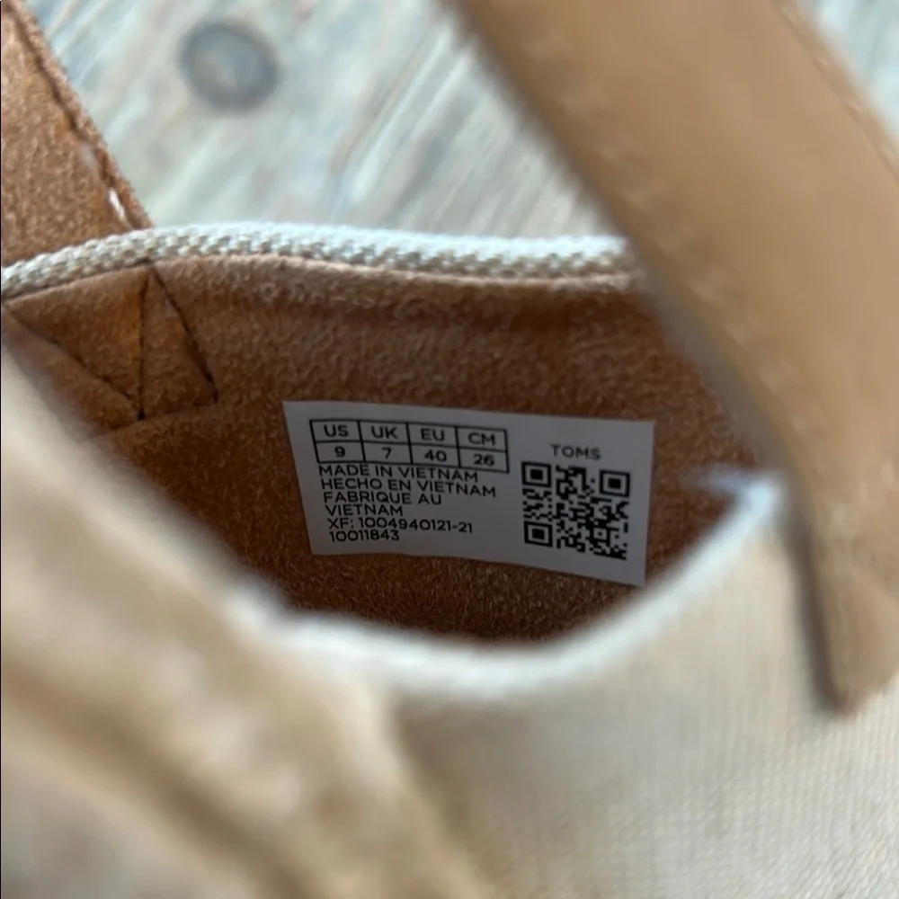 Tom’s Monica Slingback Beige Espadrille Wedge Sandals | 9
